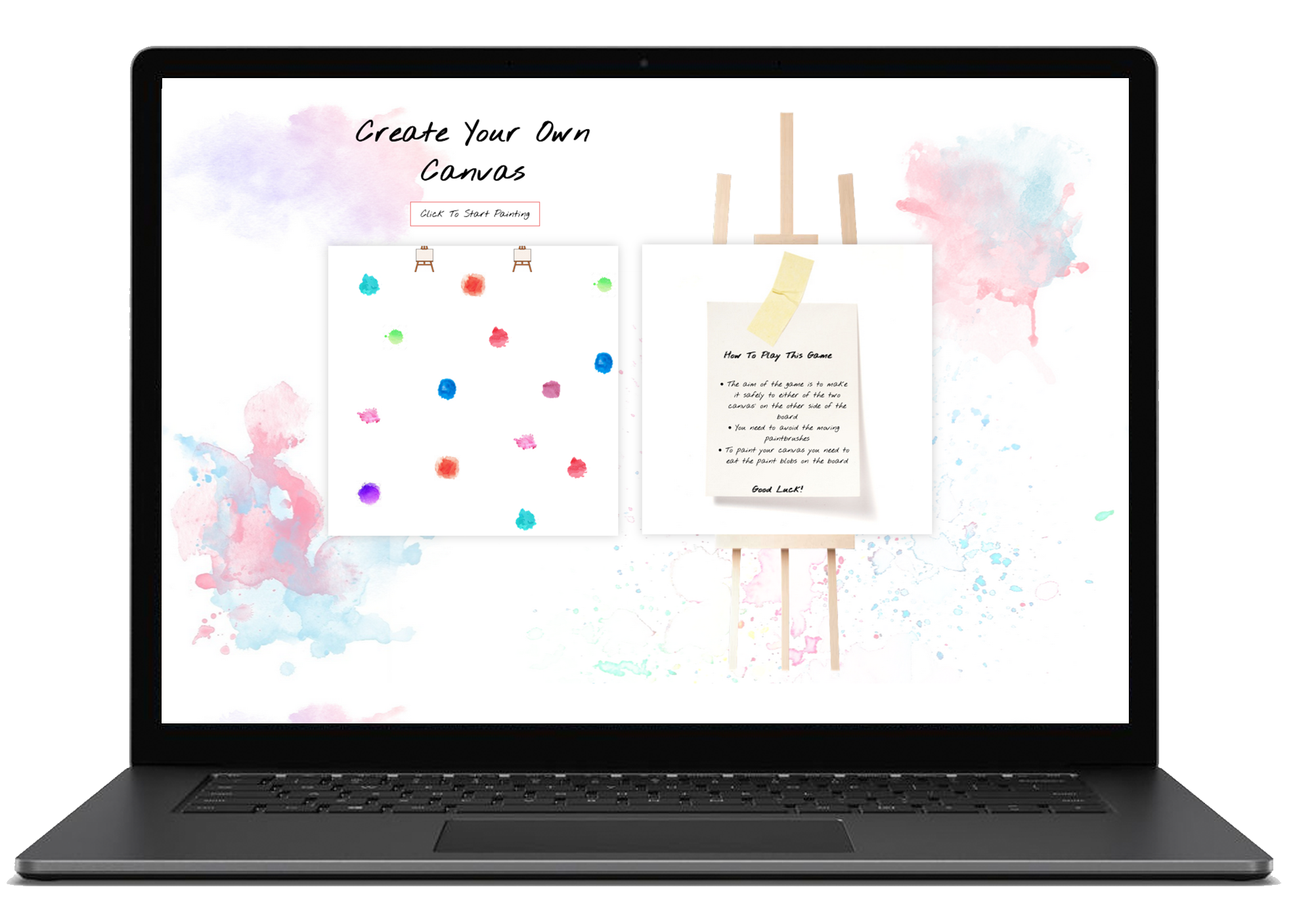 create your own canvas image on laptop